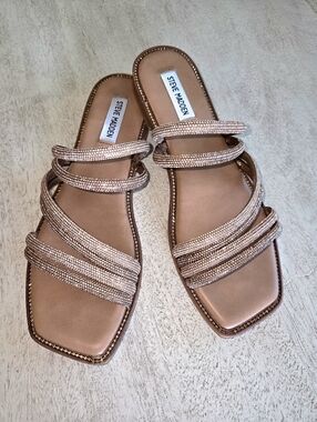 Steve Madden Bronze Rhinestone Sandals